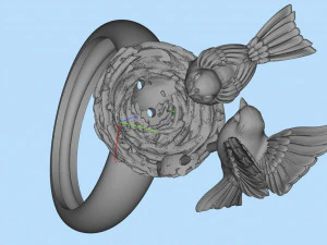 birds in the nest ring 3D Print Model