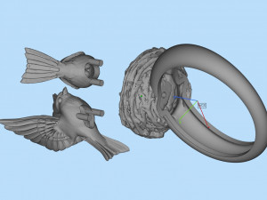 birds in the nest ring 3D Принт Модель