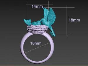 birds in the nest ring 3D Print Model