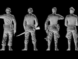 german soldiers and german officer 3D Принт Модель