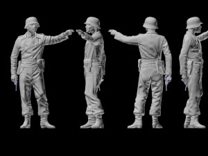 german soldiers and german officer 3D Принт Модель