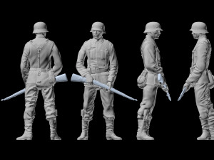 german soldiers and german officer 3D Принт Модель