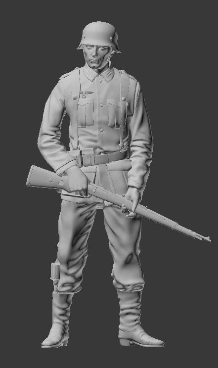german soldier 3D Print Model .c4d .max .obj .3ds .fbx .stl .blend 