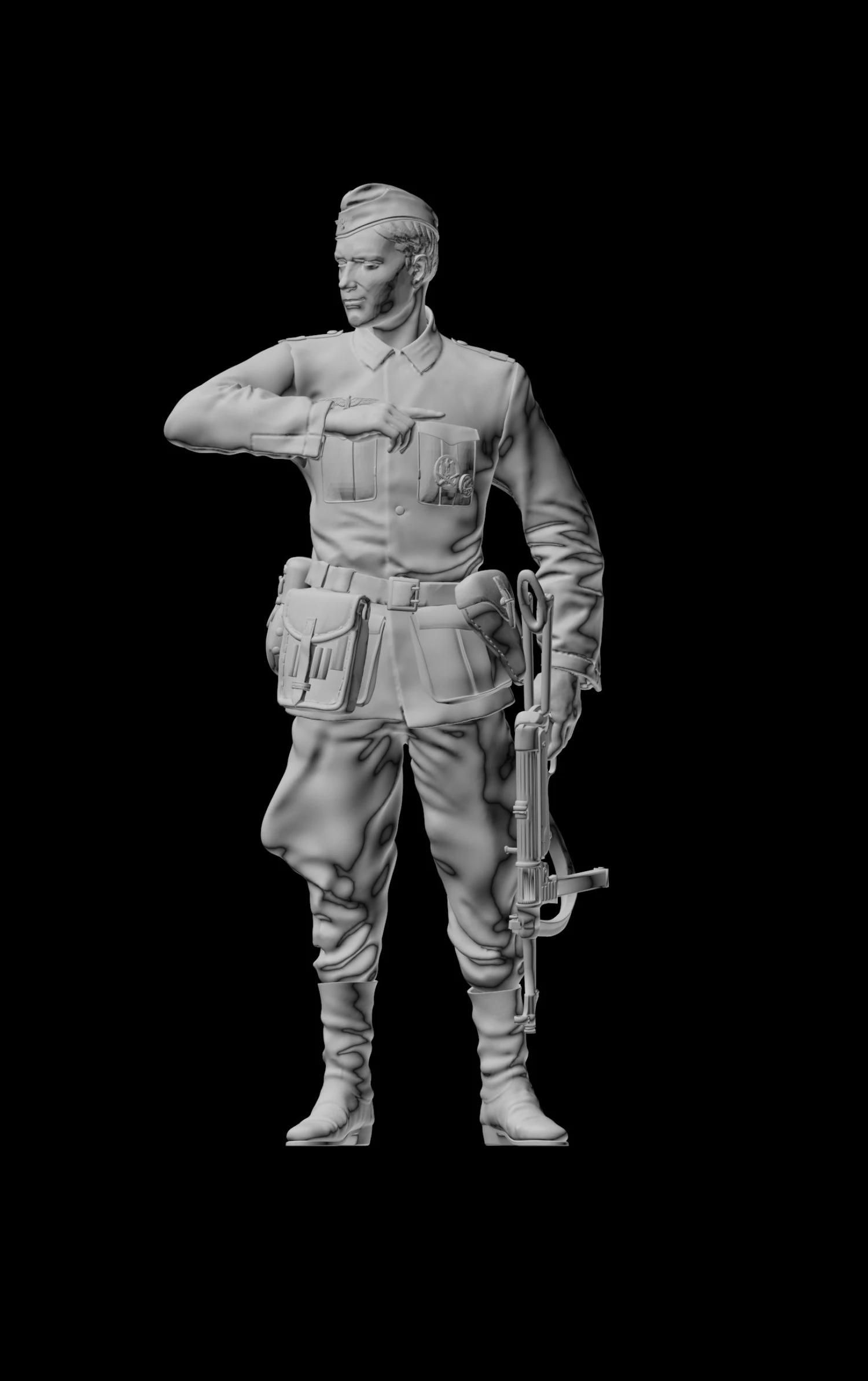 german soldier 3D Print Model .c4d .max .obj .3ds .fbx .stl .blend 