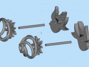 sparrow earrings 3D Print Model