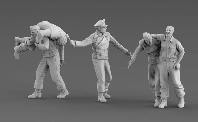 german tank crew Modèles 3D en vedette .c4d .max .obj .3ds .fbx .stl .blend 