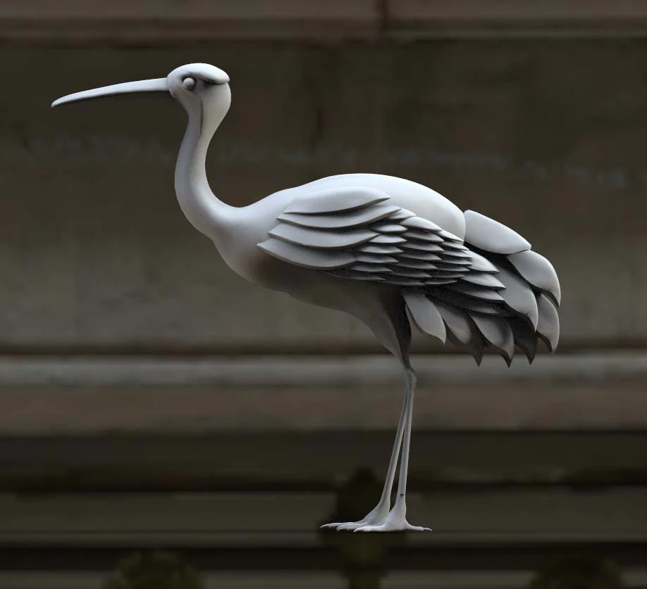 stork 3D Model .c4d .max .obj .3ds .fbx .stl .blend