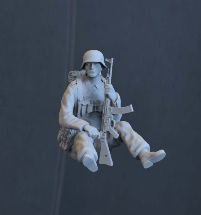 german soldier 3D Print Model .c4d .max .obj .3ds .fbx .stl .blend 