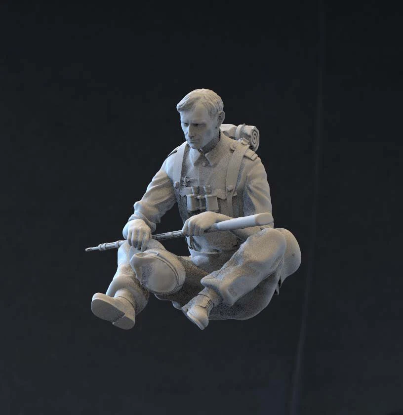 german soldier 3D Print Model .c4d .max .obj .3ds .fbx .stl .blend 