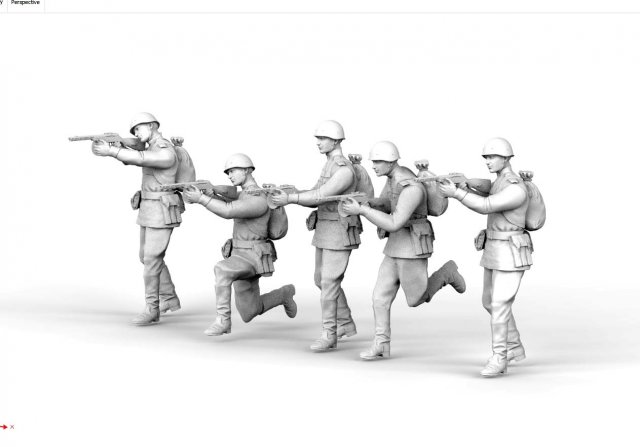 soviet soldiers 3D-printmodel .c4d .max .obj .3ds .fbx .stl .blend 