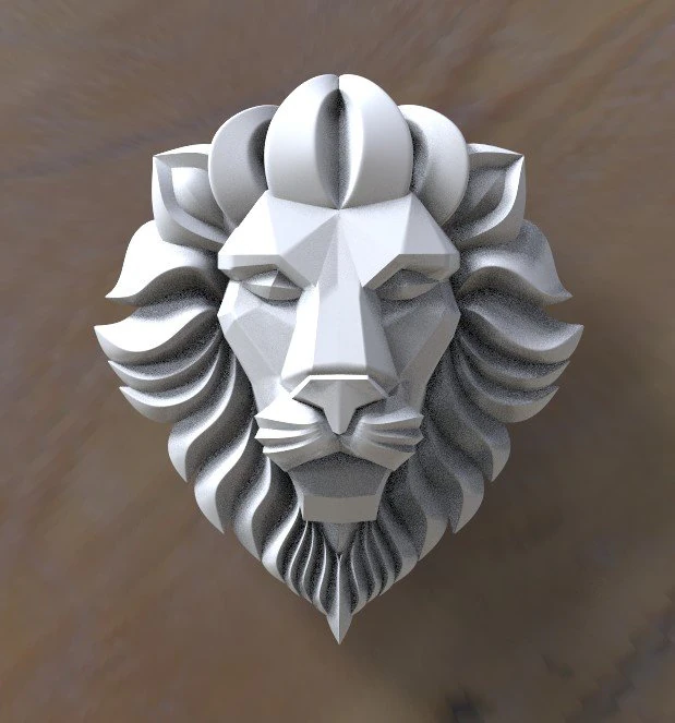lion head low-poly 3D Model .c4d .max .obj .3ds .fbx .stl .blend