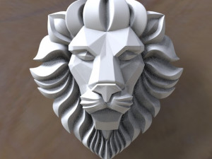 lion head low-poly Modelo 3D
