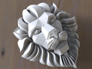 lion head low-poly Modelo 3D