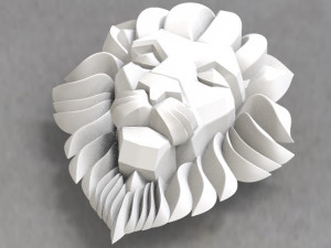 lion head low-poly Modelo 3D