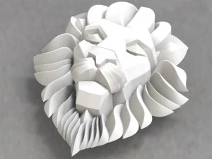 lion head low-poly 3D Model