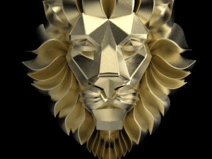 lion head low-poly Modelo 3D