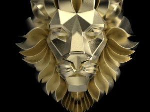 lion head low-poly 3D Model