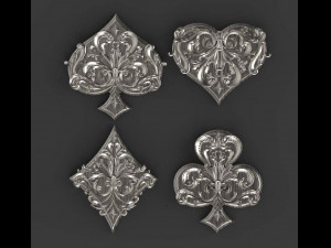 spades clubs hearts diamonds 3D Print Model