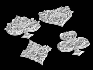 Espadas tr&eacute;boles corazones diamantes Modelo de impresión 3D