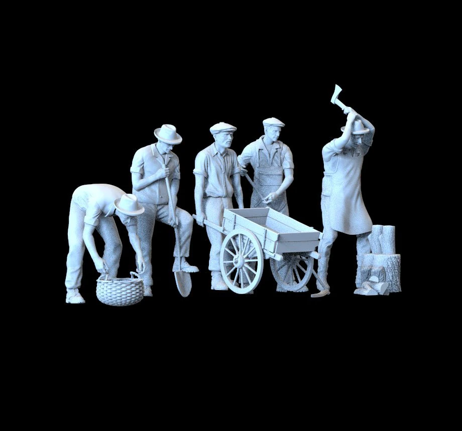 Working people 3D Print Model .c4d .max .obj .3ds .fbx .stl .blend 