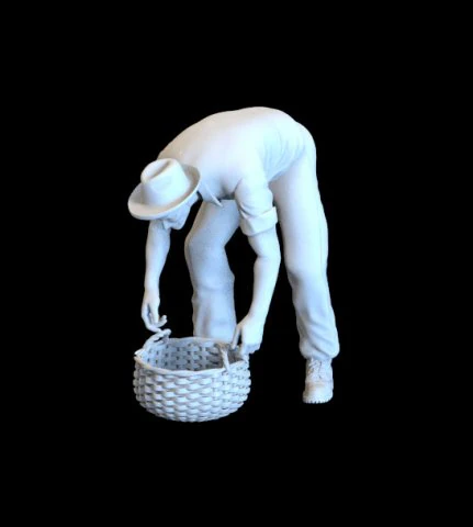 働く男 3Dプリントモデル .c4d .max .obj .3ds .fbx .stl .blend 