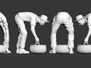 働く男 3Dプリントモデル