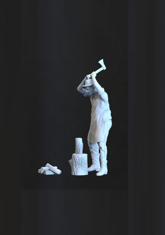 woodcutter 3Dプリントモデル .c4d .max .obj .3ds .fbx .stl .blend 