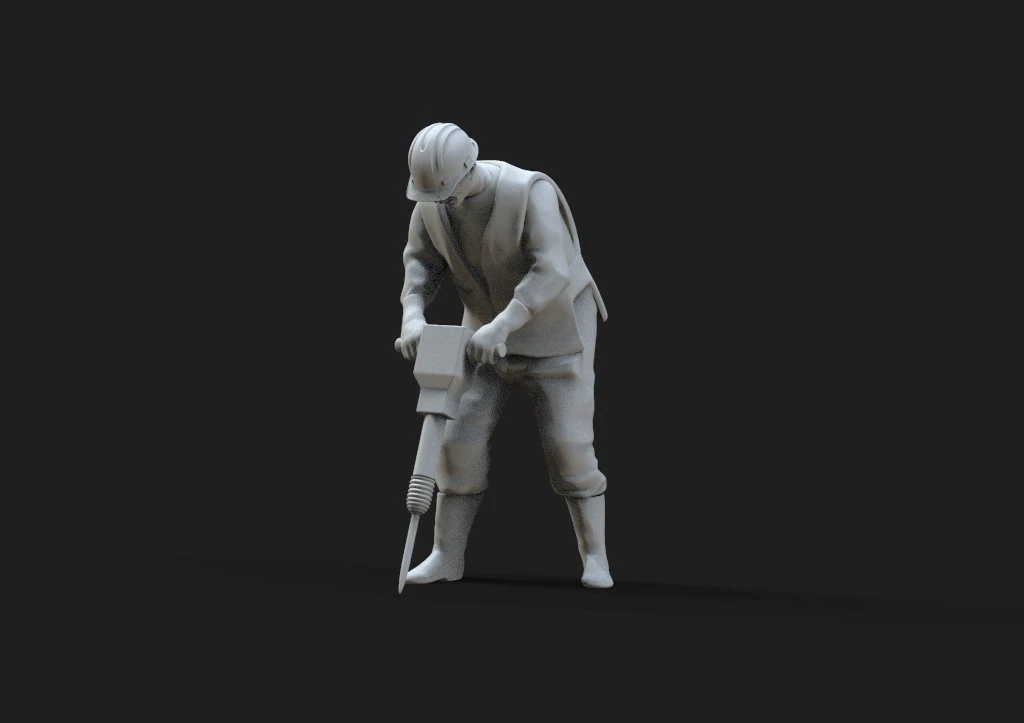 worker 3D Print Model .c4d .max .obj .3ds .fbx .stl .blend 