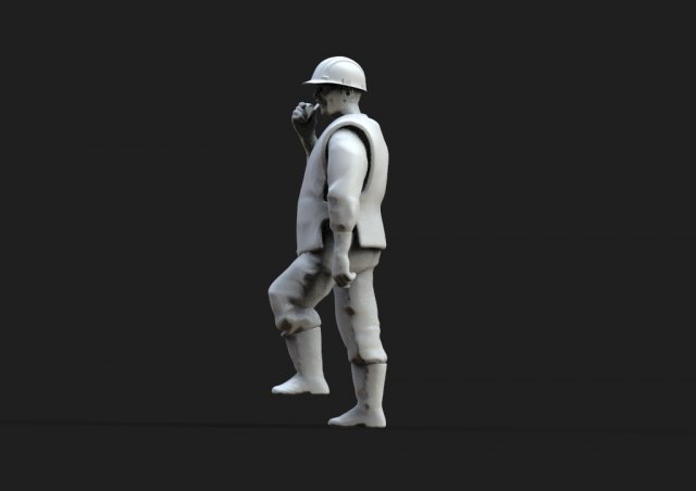 worker 3D Print Model .c4d .max .obj .3ds .fbx .stl .blend 