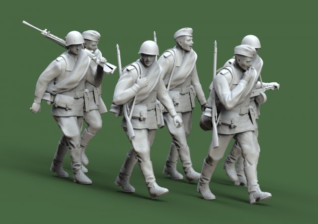 soldiers ussr 3Dプリントモデル .c4d .max .obj .3ds .fbx .stl .blend 