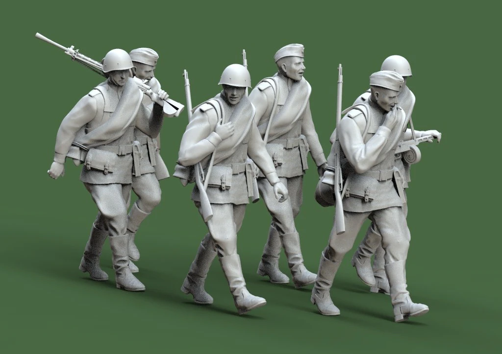 soldiers ussr 3D Print Model .c4d .max .obj .3ds .fbx .stl .blend