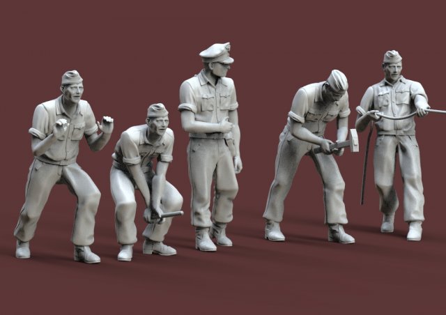 German tank crew 3D printmodel .c4d .max .obj .3ds .fbx .stl .blend