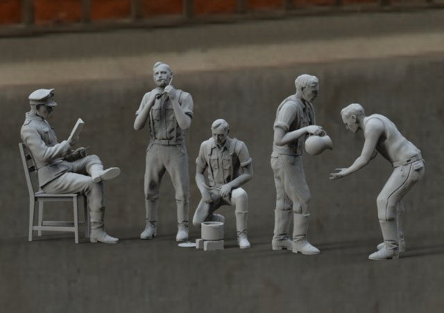 german soldiers 3D Print Model .c4d .max .obj .3ds .fbx .stl .blend 