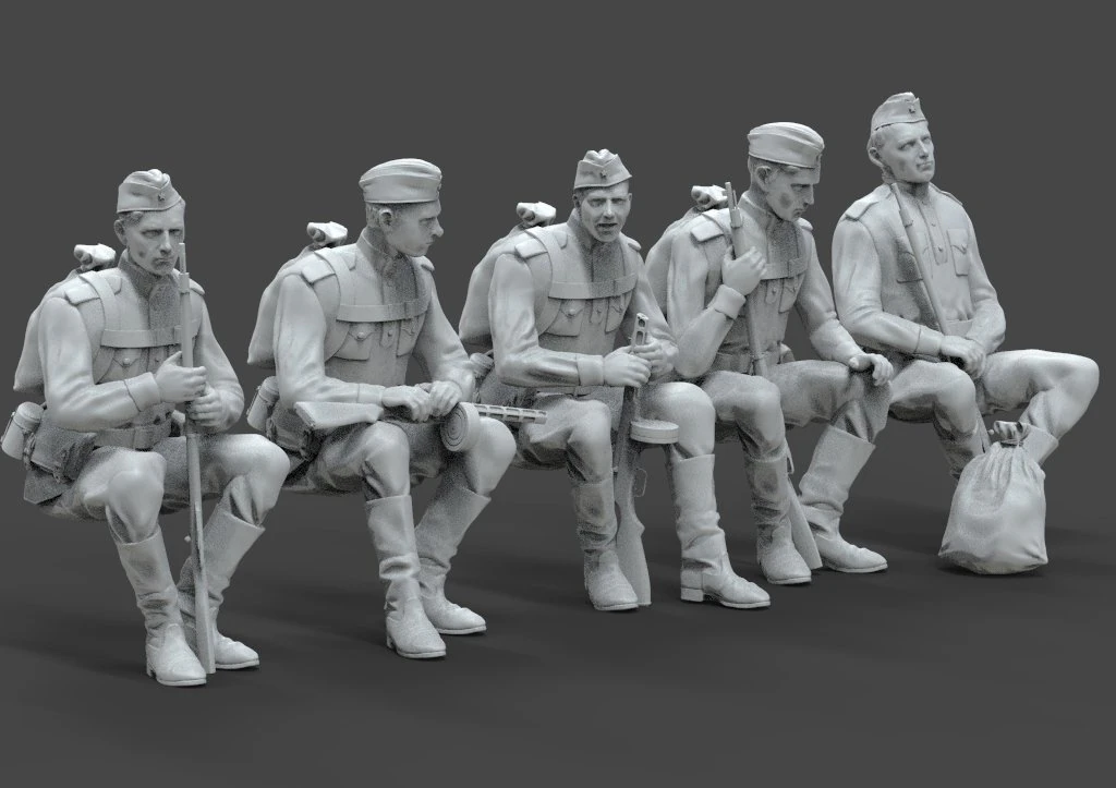 Soldiers ussr 3D Print Model .c4d .max .obj .3ds .fbx .stl .blend