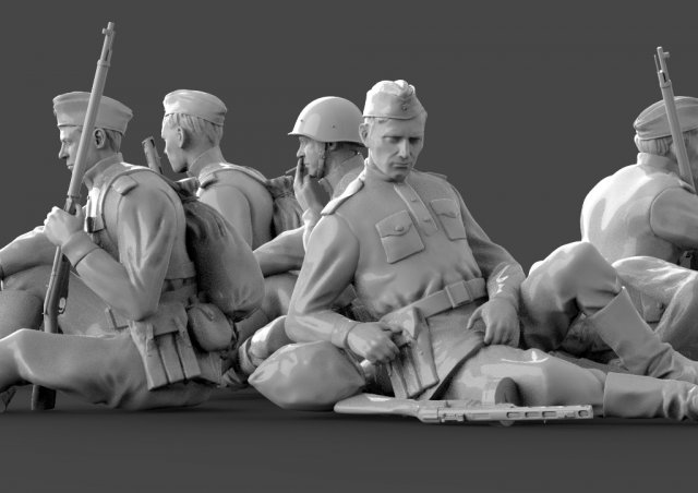 soldiers ussr Modèles 3D en vedette .c4d .max .obj .3ds .fbx .stl .blend 