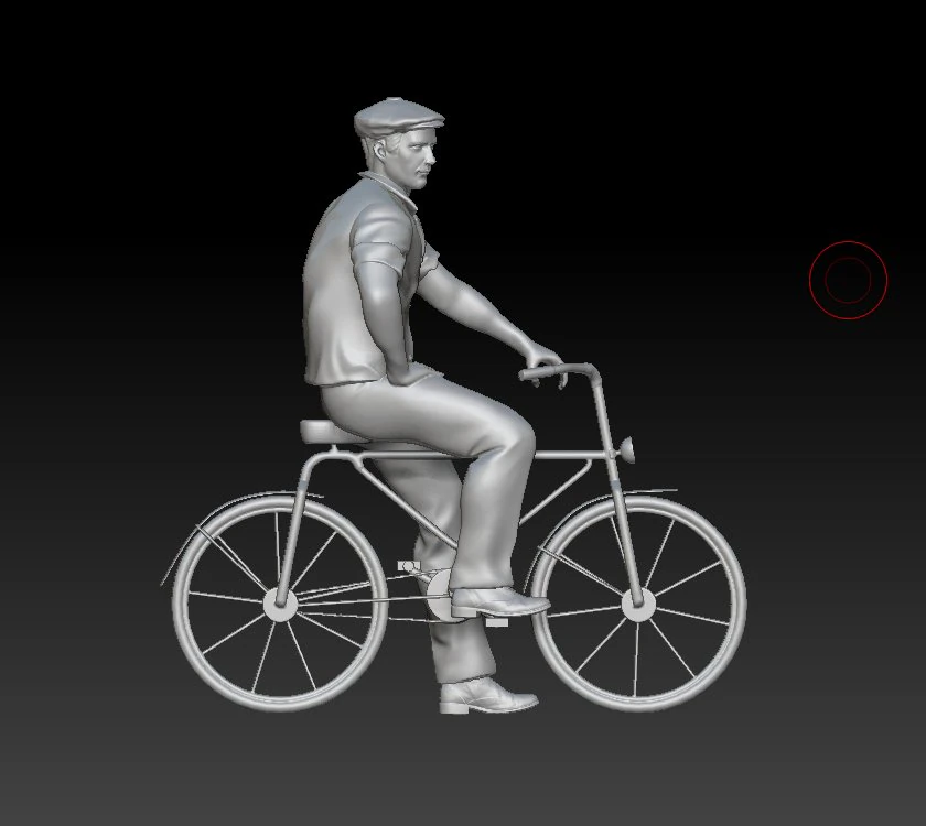 man on a bicycle 3D Print Model .c4d .max .obj .3ds .fbx .stl .blend