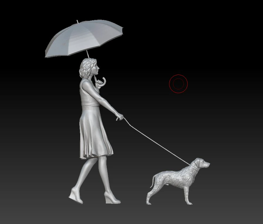 girl with a dog 3D Print Model .c4d .max .obj .3ds .fbx .stl .blend