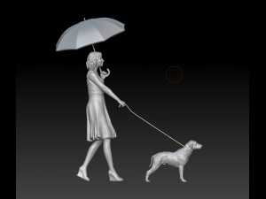 girl with a dog 3D Print Model