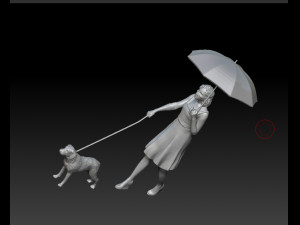 girl with a dog Model Cetak 3D