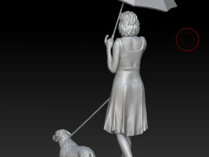 girl with a dog 3D Print Model