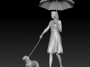 girl with a dog Model Cetak 3D