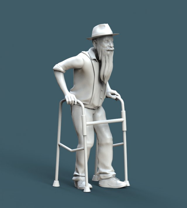 old man 3D Print Model .c4d .max .obj .3ds .fbx .stl .blend 