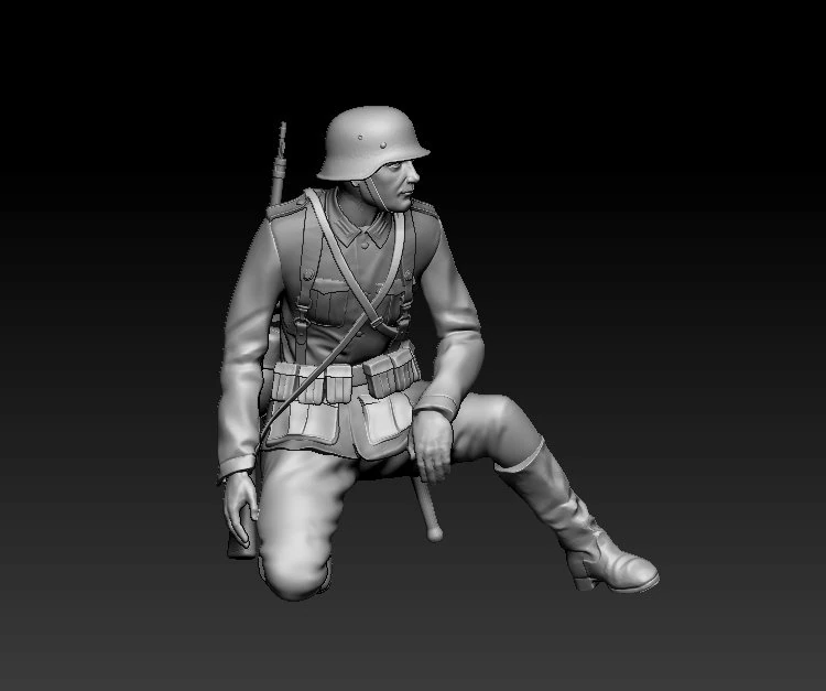 german soldier 3D Print Model .c4d .max .obj .3ds .fbx .stl .blend 