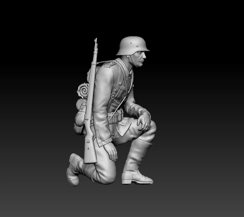 german soldier 3D Print Model .c4d .max .obj .3ds .fbx .stl .blend