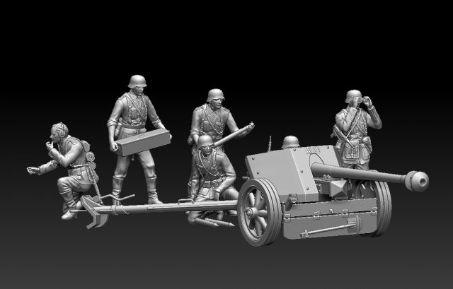 german artillery Modelo de Impressão 3D .c4d .max .obj .3ds .fbx .stl .blend 