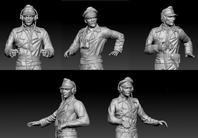 German officers Modèles 3D en vedette .c4d .max .obj .3ds .fbx .stl .blend 