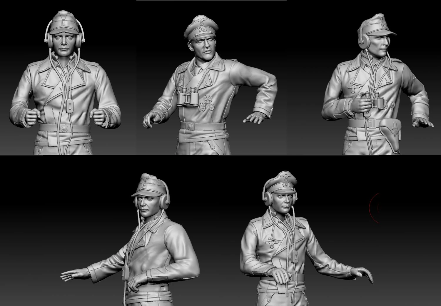German officers 3D Print Model .c4d .max .obj .3ds .fbx .stl .blend 