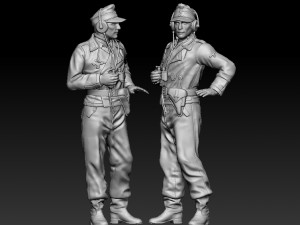 German officers Modèles 3D en vedette