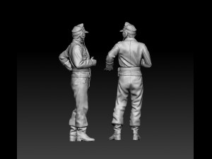 German officers Modèles 3D en vedette