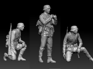 Ufficiale e soldati tedeschi Modello di stampa 3D